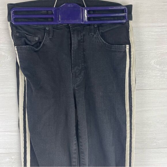 Mother The Insider Crop Step Fray Guilty Racer Stripe Jeans - Picture 7 of 14